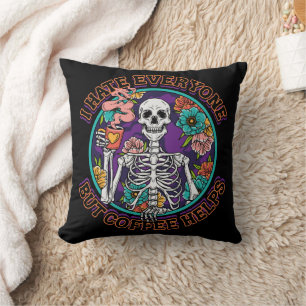 Coussin Cadeaux pour amateurs de café Je déteste tout le m