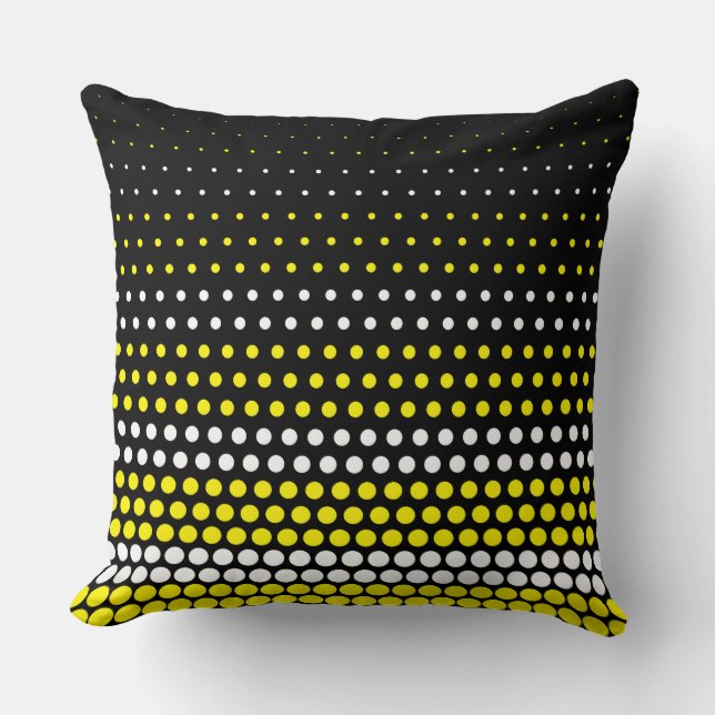 Coussin Cadmium moderne Pointe jaune et blanc (Recto)