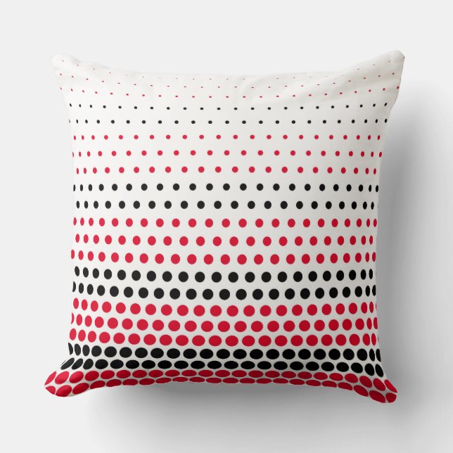 Coussin Cadmium moderne Pointe rouge et noire (Recto)