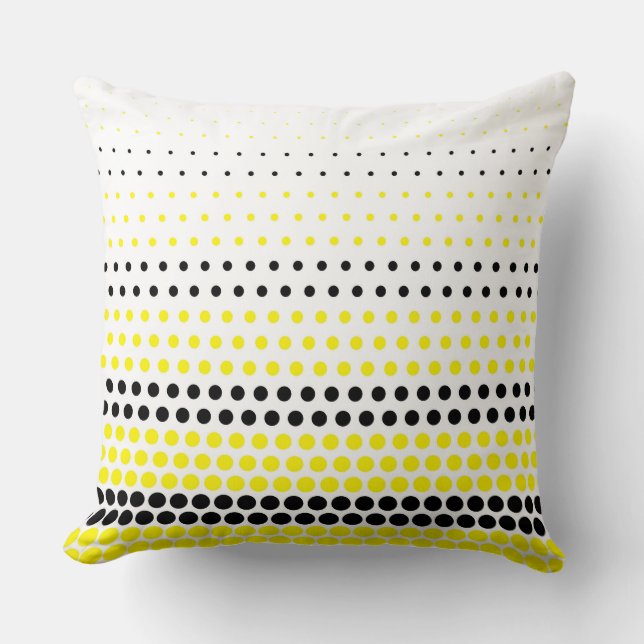 Coussin Cadmium moderne Yellow and Black Polka Dot (Recto)