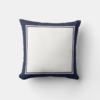 Coussin Cadre bleu et blanc simple de minuit