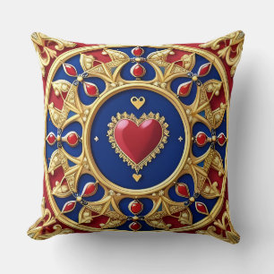 Coussin Cadre de cœur doré luxueux
