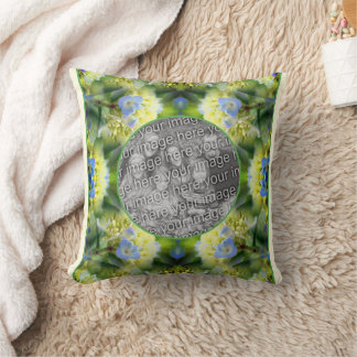 Coussin Cadre de fleurs Blue Hydrangea Créez votre propre
