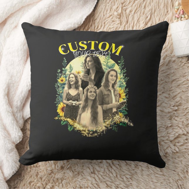 Coussin Cadre de Fleurs Personnalisé (Couverture)