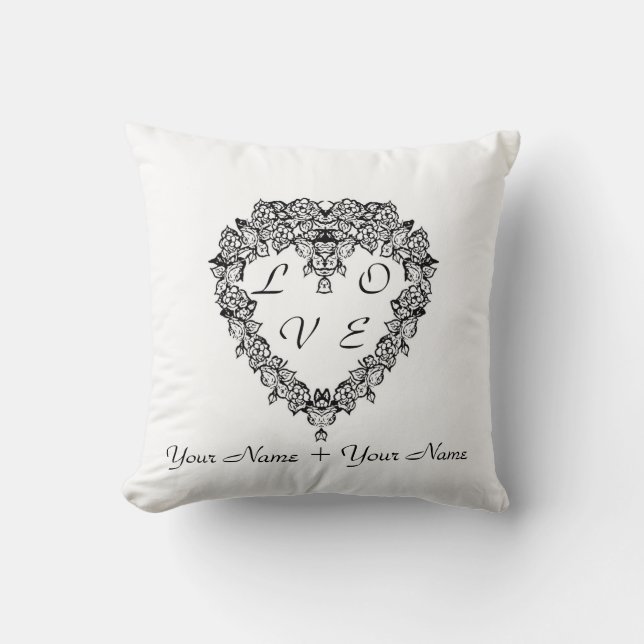 Coussin Cadre de mariage amour et photo (Recto)