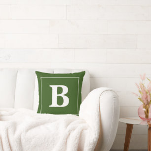 Coussin Cadre de monogramme personnalisé minimal moderne