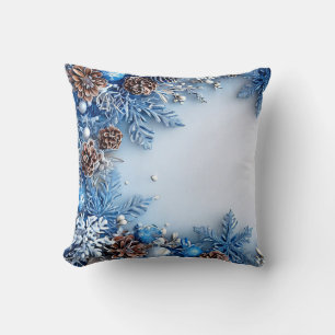 Coussin Cadre de Noël bleu