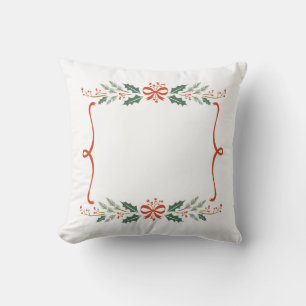 Coussin Cadre de Noël Élégant - Photo ou Texte Personnalis