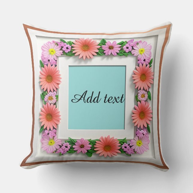 Coussin Cadre décoratif à fleurs (Recto)
