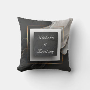 Coussin Cadre doré Black Slate Tissu fluide dramatique
