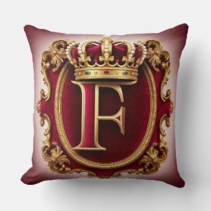 Coussin Cadre doré luxueux avec monogramme couronné