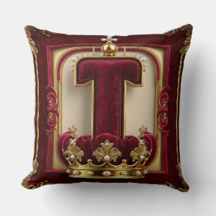 Coussin Cadre doré luxueux avec monogramme couronné