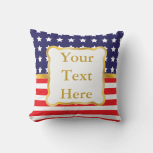 Coussin Cadre doré sur fond patriotique