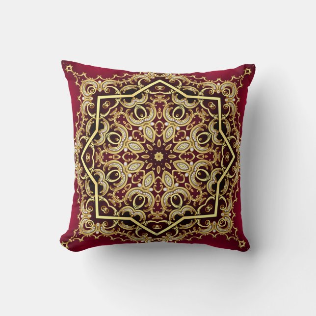 Coussin Cadre élégant : perle et or. (Recto)