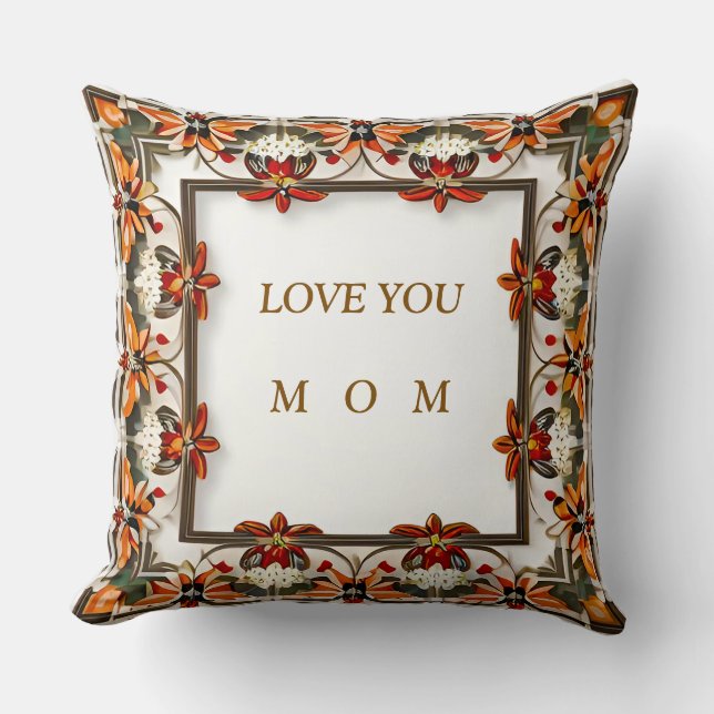 Coussin Cadre floral complexe (Recto)