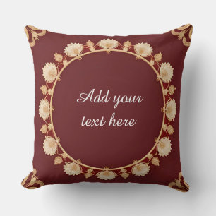 Coussin Cadre floral doré élégant
