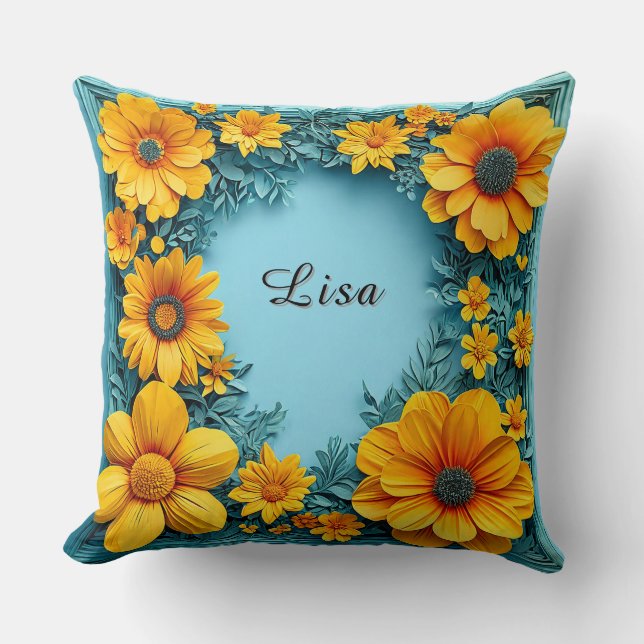 Coussin Cadre floral élégant (Recto)