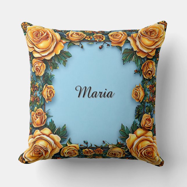Coussin Cadre floral élégant (Recto)