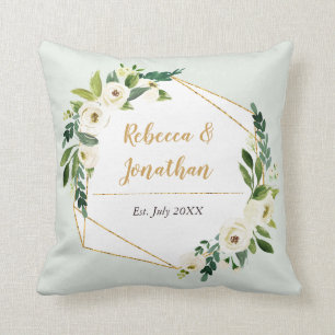 Coussin Cadre géométrique de sembler de feuille d'or