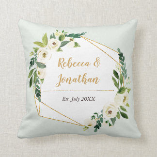 Coussin Cadre géométrique de sembler de feuille d'or