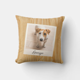 Coussin Cadre photo de compagnie en bois rustique personna