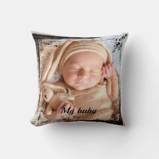 Coussin Cadre photo personnalisé avec cœur personnalisable