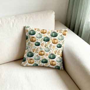 Coussin Cadre photo personnalisé de citrouille d'automne