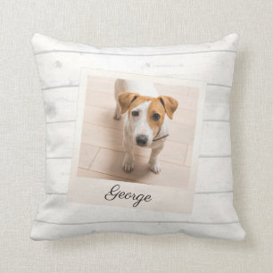 Coussin Cadre photo pour animaux de compagnie Bois rustiqu