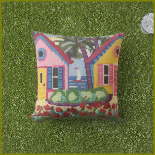 COUSSIN CADRE TROPICAL ÉTÉ NAVIRE BATEAU