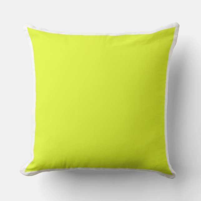 Coussin Cadre uni personnalisé clair jaune / blanc (Recto)