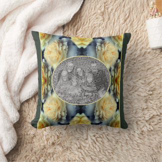 Coussin Cadres de gouttes de rose jaune Créez votre propre