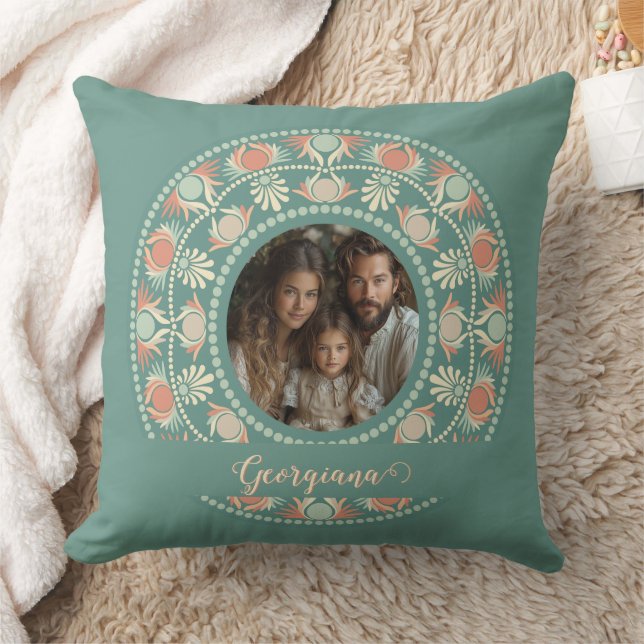 Coussin Cadres photo personnalisées Retro Sage & Sand Mand (Couverture)