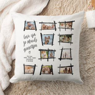 Coussin Cadres rustiques Black/Wht Love Ya Grandpa ID1015
