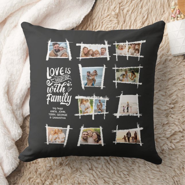 Coussin Cadres rustiques L'amour blanc/noir est la famille (Couverture)