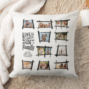 Coussin Cadres Rustiques Noir/Blanc L'Amour Est La Famille