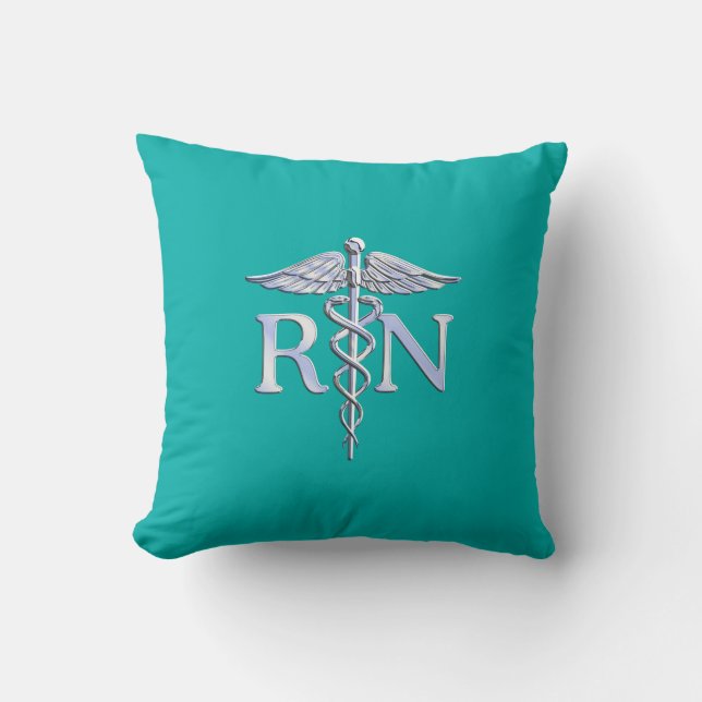 Coussin Caducée argenté de RN d'infirmier autorisé sur la (Recto)