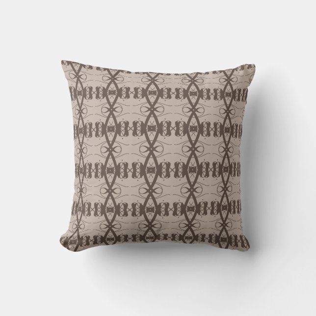 Coussin Café Abtract moderne Brown & Sable Motif beige (Recto)