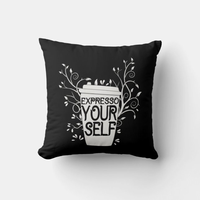 Coussin Café Art Expresso Vous-Même (Recto)
