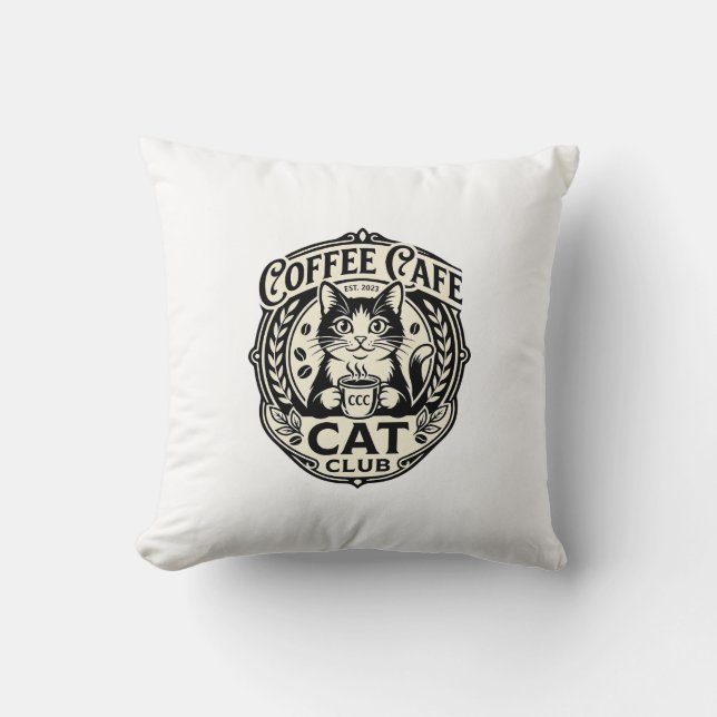 Coussin Café Café Chat Drôle Chat Graphique - Café Café Ca (Recto)