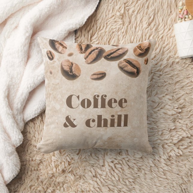 Coussin Café & Chill Espresso Cappuccino Lover Amusant (Couverture)