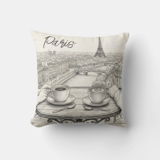 Coussin Café dans des souvenirs de la ville de Paris...