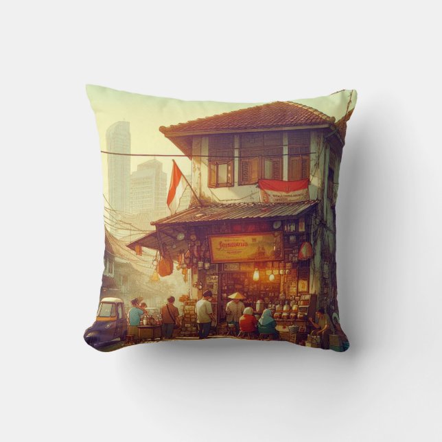 Coussin Café de la rue Jakarta (Recto)