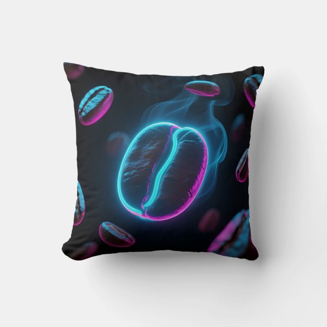 Coussin Café en grain énergie Neon Glow (Recto)