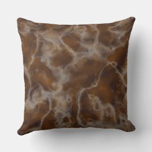 Coussin Café et marbre crème abstrait