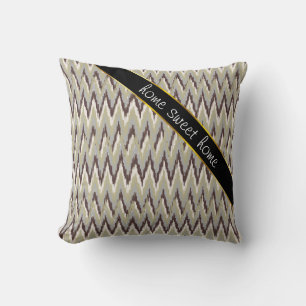 Coussin Café et Sage iKat ZigZag Motif