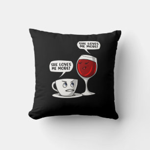 Coussin Café Et Vin Elle M'Aime Plus