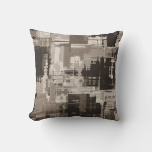 Coussin Café foncé Brown Abstrait tendance