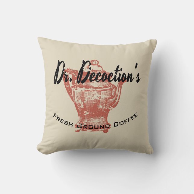 Coussin Café frais au sol du Dr Decoction (Recto)