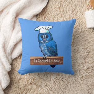 Coussin Café La Chouette Bleue