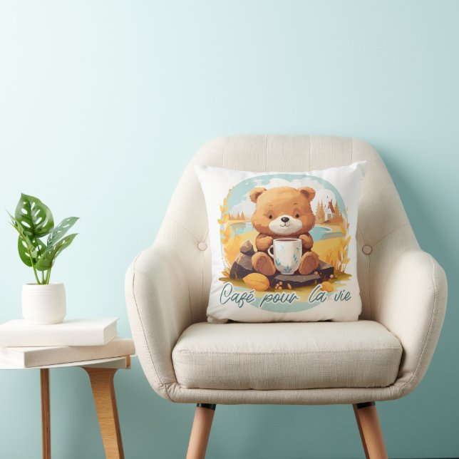 Coussin Café pour la vie (Chaise)